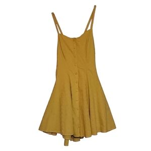 NWT A & C Embroidered to Dress in Mustard